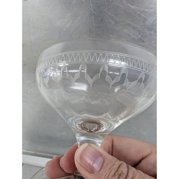 Bryce Etch #334 Sherbet Glasses Drinking Stemmed Set of 4 Clear - Picture 5 of 6